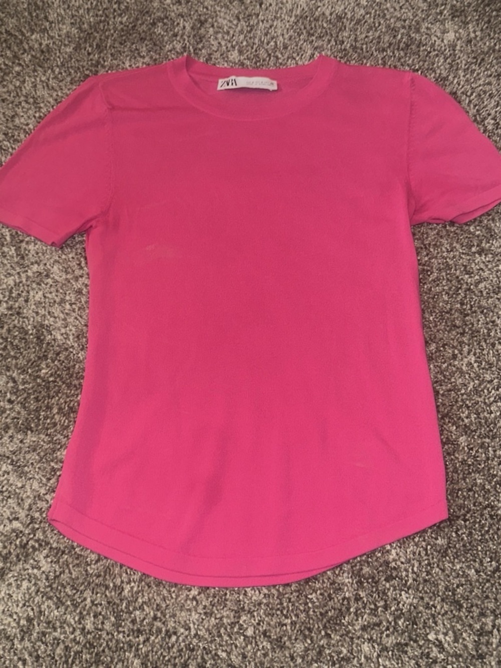 Zara Short Sleeve Tee in Pink Size Small Like New